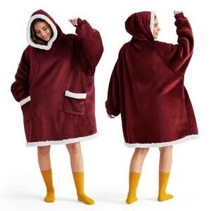 Bedsure Wearable Blanket Hoodie, Long Hooded Blanket Sweatshirt Christmas Birthd
